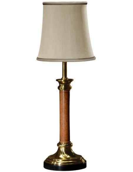 Lighting Table lamp made of brass and leather
