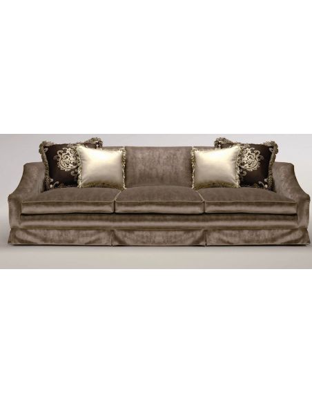Upholstered Sofa with Curved Arms