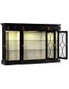 Breakfronts & China Cabinets Black display cabinet with circular pattern door