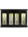 Breakfronts & China Cabinets Black display cabinet with circular pattern door