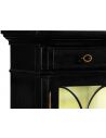 Breakfronts & China Cabinets Black display cabinet with circular pattern door