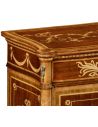 Square & Rectangular Side Tables Fine mahogany bedside cabinet with floral marquetry inlays (Left)