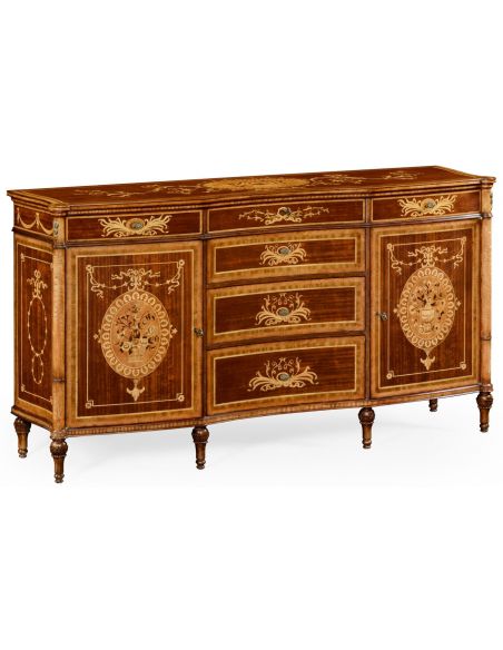 Fine mahogany sideboard with floral marquetry inlays