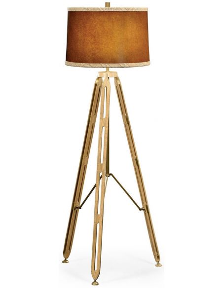 Three legged brass floor lamp