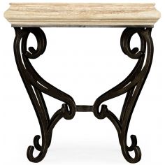 Square & Rectangular Side Tables Square side table with wrought iron base 2