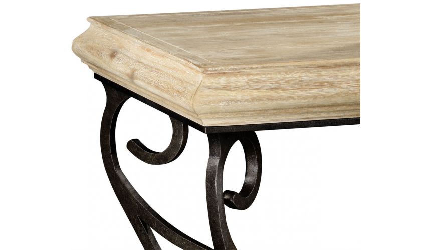 Square & Rectangular Side Tables Square side table with wrought iron base