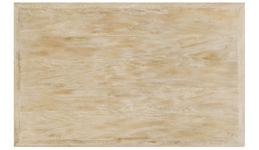 Coffee Tables White washed wood coffee table with wrought iron sides