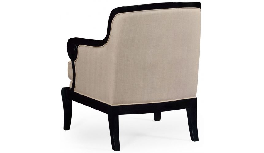 Luxury Leather & Upholstered Furniture Black and tan upholstered occasional chair