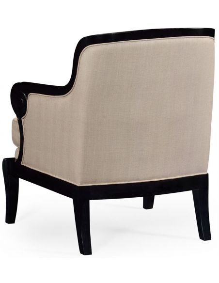 Luxury Leather & Upholstered Furniture Black and tan upholstered occasional chair