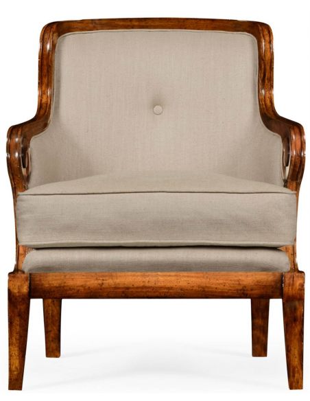 Luxury Leather & Upholstered Furniture Walnut upholstered occasional chair