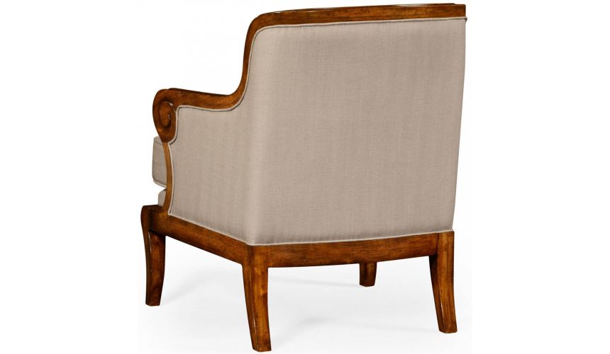 Luxury Leather & Upholstered Furniture Walnut upholstered occasional chair