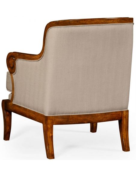 Luxury Leather & Upholstered Furniture Walnut upholstered occasional chair