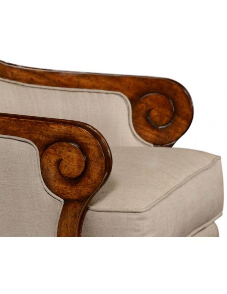 Luxury Leather & Upholstered Furniture Walnut upholstered occasional chair