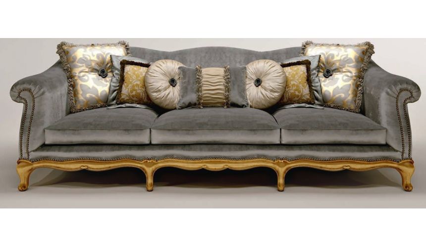 SOFA, COUCH & LOVESEAT Metal Accented Upholstered Sectional Sofa