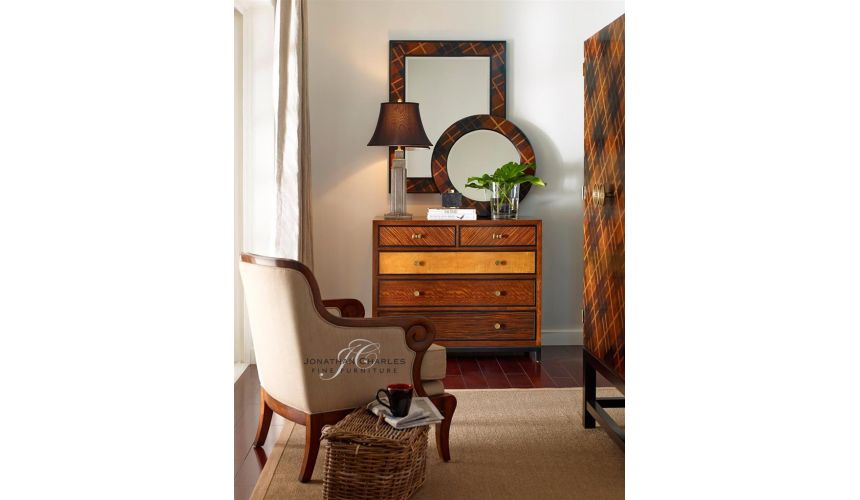 Luxury Leather & Upholstered Furniture Walnut upholstered occasional chair