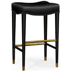 Home Bar Furniture Black barstool with leather seat