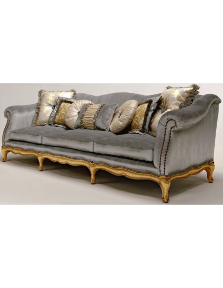 SOFA, COUCH & LOVESEAT Metal Accented Upholstered Sectional Sofa
