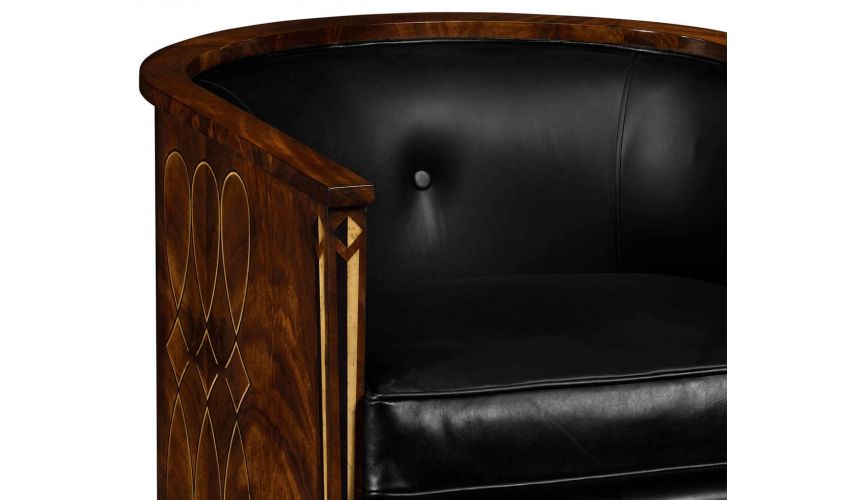 Office Chairs Black leather club chair