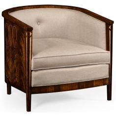 Luxury Leather & Upholstered Furniture Mahogany brown club chair