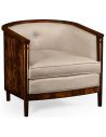 Luxury Leather & Upholstered Furniture Mahogany brown club chair