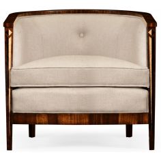Luxury Leather & Upholstered Furniture Mahogany brown club chair 2