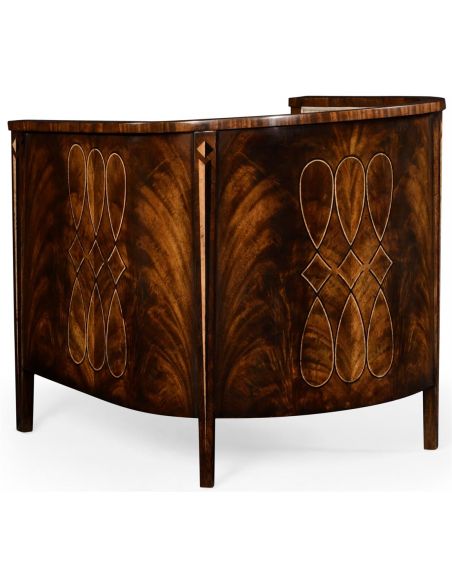 Luxury Leather & Upholstered Furniture Mahogany brown club chair