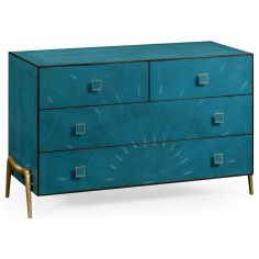 LUXURY BEDROOM FURNITURE Modern teal dresser in faux shagreen