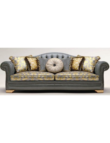 Button Tufted Upholstered Sectional Sofa