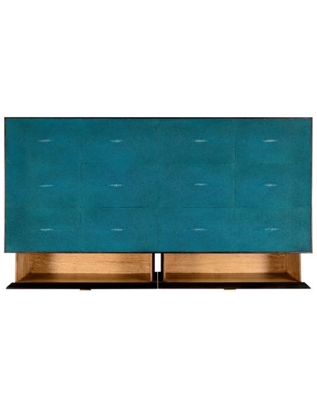 LUXURY BEDROOM FURNITURE Modern teal dresser in faux shagreen