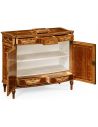 Fine mahogany side cabinet with floral marquetry inlays