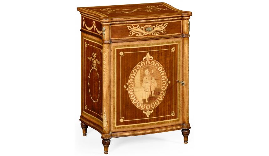 Square & Rectangular Side Tables Antique mahongany inlay cabinet (right)