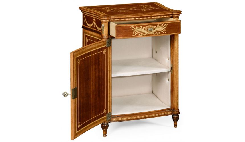 Square & Rectangular Side Tables Antique mahongany inlay cabinet (right)