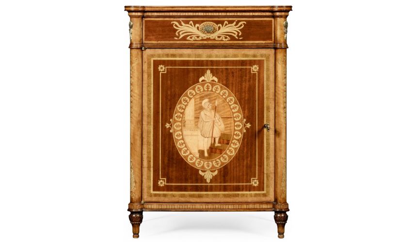 Square & Rectangular Side Tables Antique mahongany inlay cabinet (right)