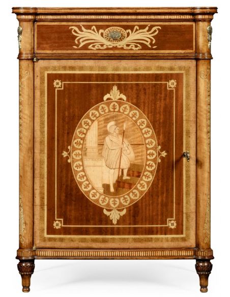 Square & Rectangular Side Tables Antique mahongany inlay cabinet (right)