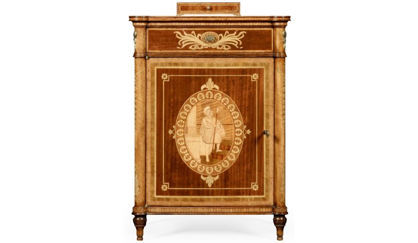 Square & Rectangular Side Tables Antique mahongany inlay cabinet (right)