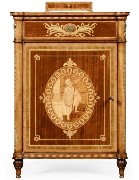 Square & Rectangular Side Tables Antique mahongany inlay cabinet (right)