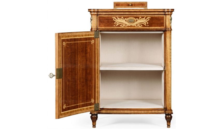 Square & Rectangular Side Tables Antique mahongany inlay cabinet (right)