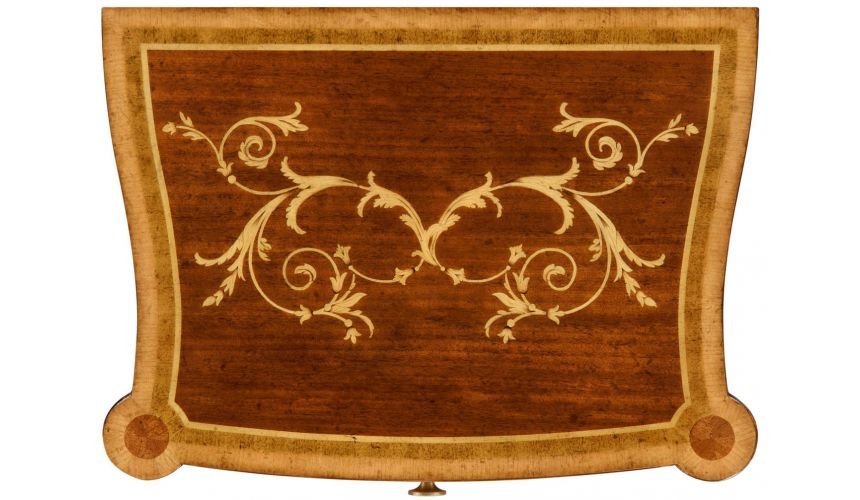 Square & Rectangular Side Tables Antique mahongany inlay cabinet (right)