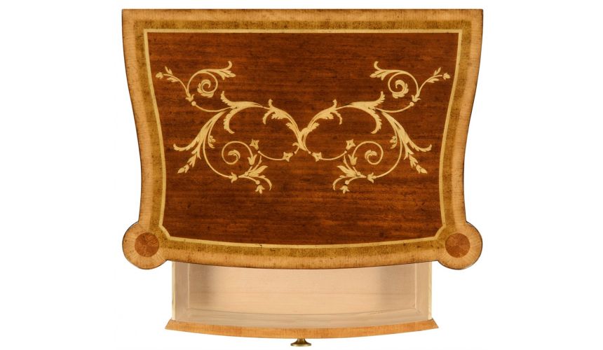 Square & Rectangular Side Tables Antique mahongany inlay cabinet (right)