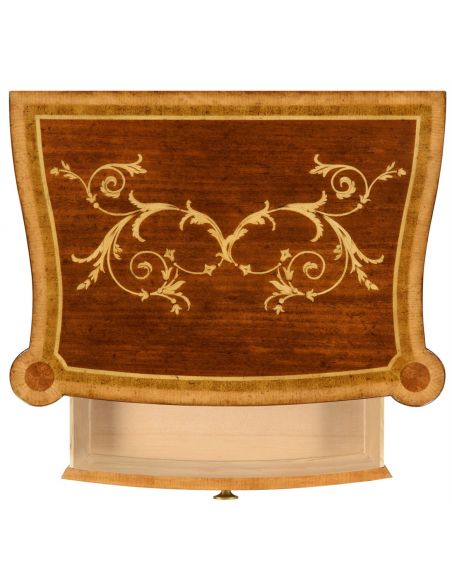 Square & Rectangular Side Tables Antique mahongany inlay cabinet (right)