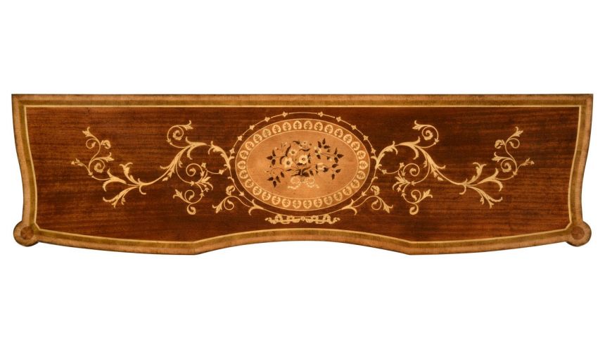 Breakfronts & China Cabinets Fine mahogany sideboard with pictorial marquetry of Paris