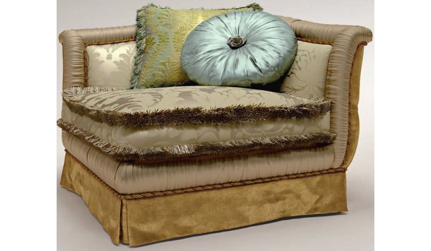Luxury Leather & Upholstered Furniture Pillow Upholstered Corner Sofa