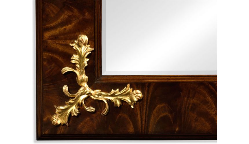 Decorative Accessories Rectangular Mirror with Gilded Carving