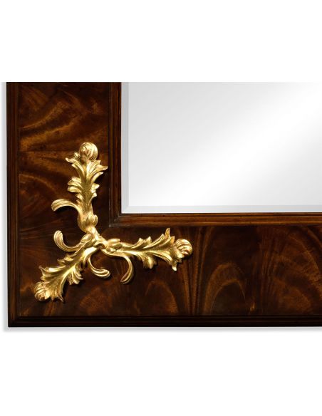 Decorative Accessories Rectangular Mirror with Gilded Carving