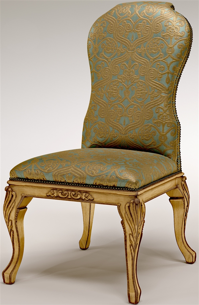 Dining Chairs Armless Dining Chair with gold lettering