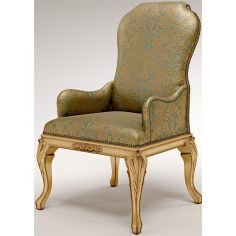 Dining Chairs Golden Armchair with Nail head Trims