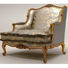 Luxury Leather & Upholstered Furniture Extended Camel Back Armchair