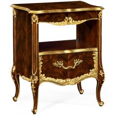 LUXURY BEDROOM FURNITURE Gilt Carved Accented Nightstand