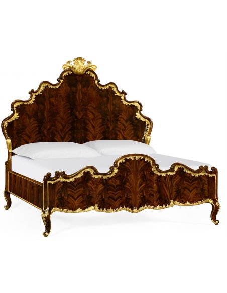 US King Bed with Shaped Headboard and Footboard