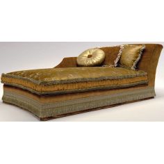 Furniture Masterpieces Cushion Upholstered Bed with Frilled Foot bed